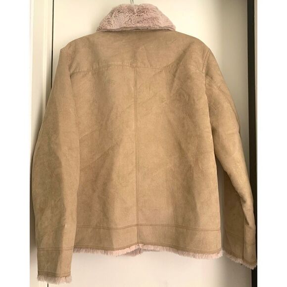 H&M Faux Fur-lined Biker Jacket Size 12 - Picture 2 of 8